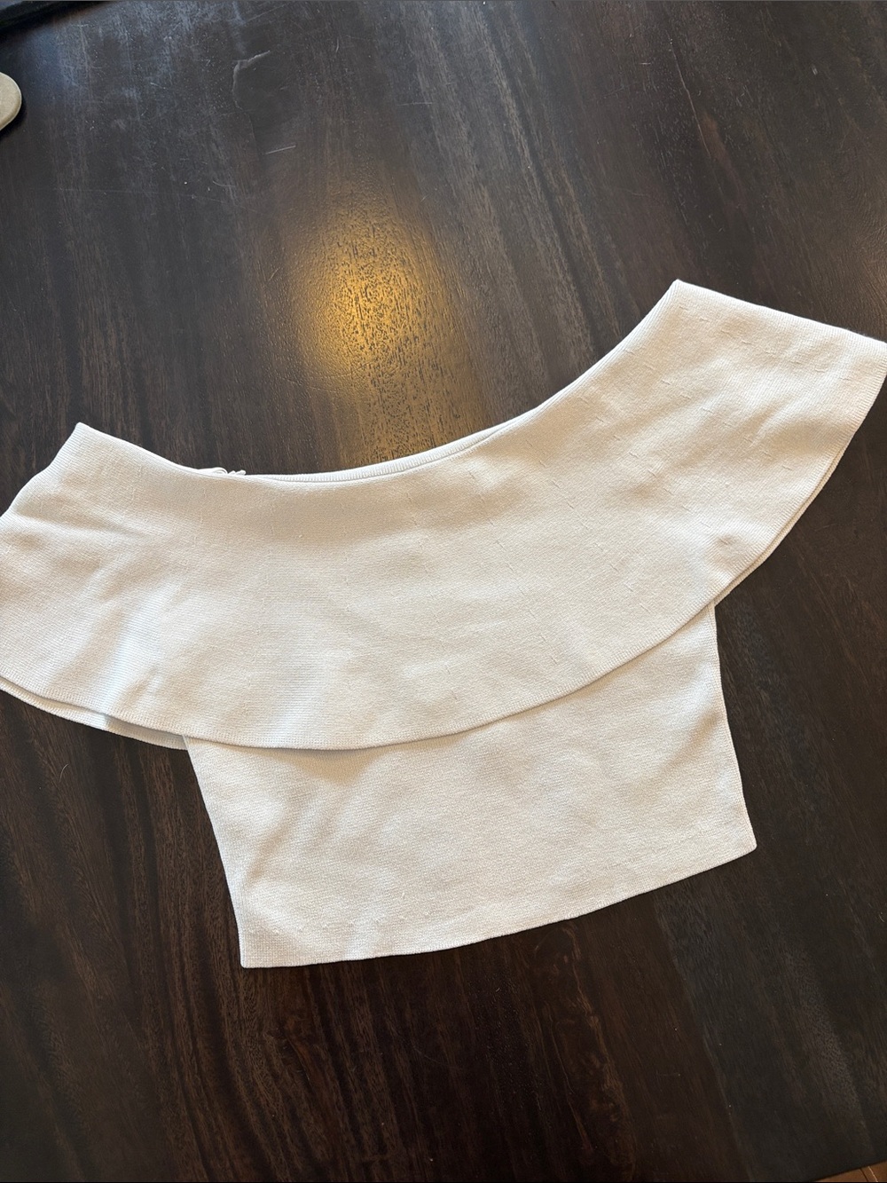 Babaton Light Gray Ribbed Off the Shoulder Top